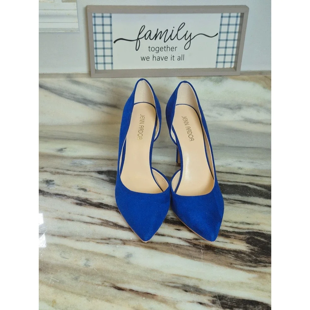 Jenn Ardor Royal Blue d'Orsay Pumps Pointed Toe Stiletto Heels 7.5 Wedding Guest